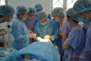 Dr. Harris training Vietnamese eyelid doctors
